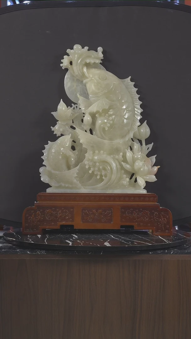 玉居家商务年年有鱼摆件