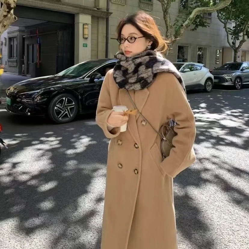 99新 MaxMara Q12364 101801 棕色羊毛双排扣腰带款大衣外套36 XS