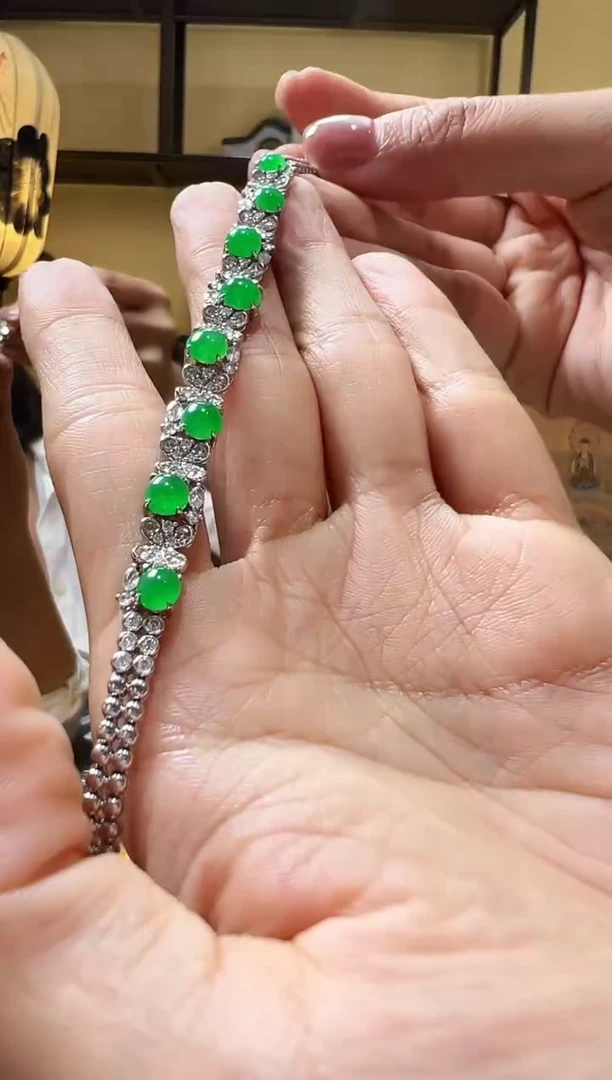 18K金镶嵌手链翡翠YC0719-19