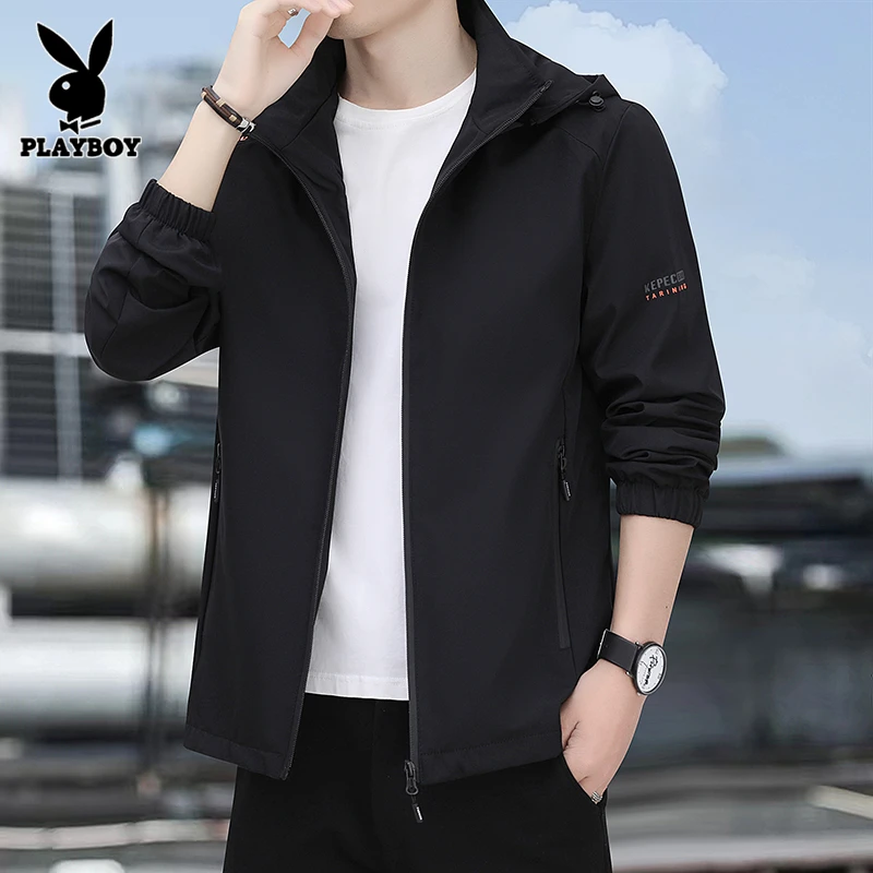 PLAYBOY/花花公子春秋男士夹克潮流春季外套宽松休闲时尚外套