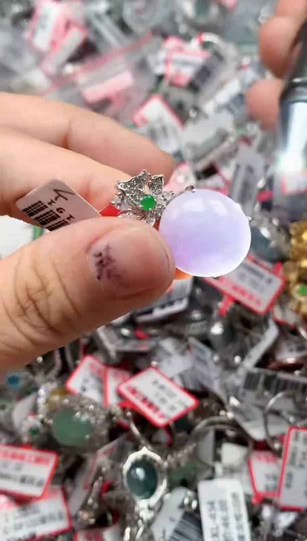 银S925镶嵌戒指翡翠天然A货缅甸翡翠