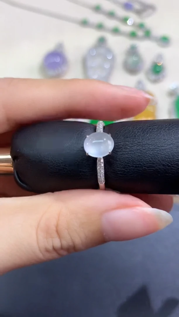 18K金镶嵌戒指翡翠戒指|2980