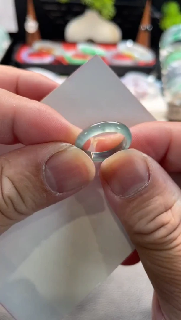 未镶嵌戒指翡翠27号链接 有纹裂 8 9