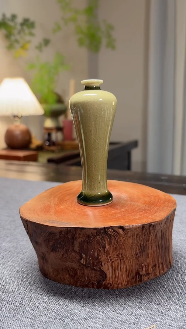 瓶高温陶瓷小花瓶花器中式摆件（不含花）