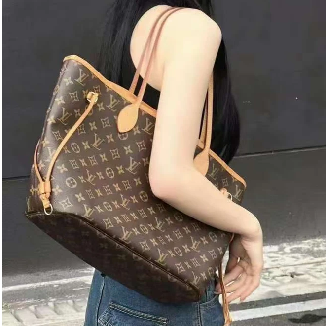 99新 LouisVuitton/路易威登 （全原纯芯片）NF大红内里托特包