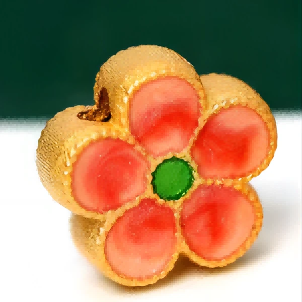 玉麓黄金 烧蓝五瓣花足金999（定价）