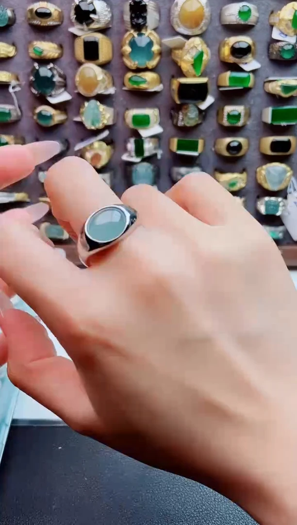 未镶嵌戒指翡翠天然翡翠男戒