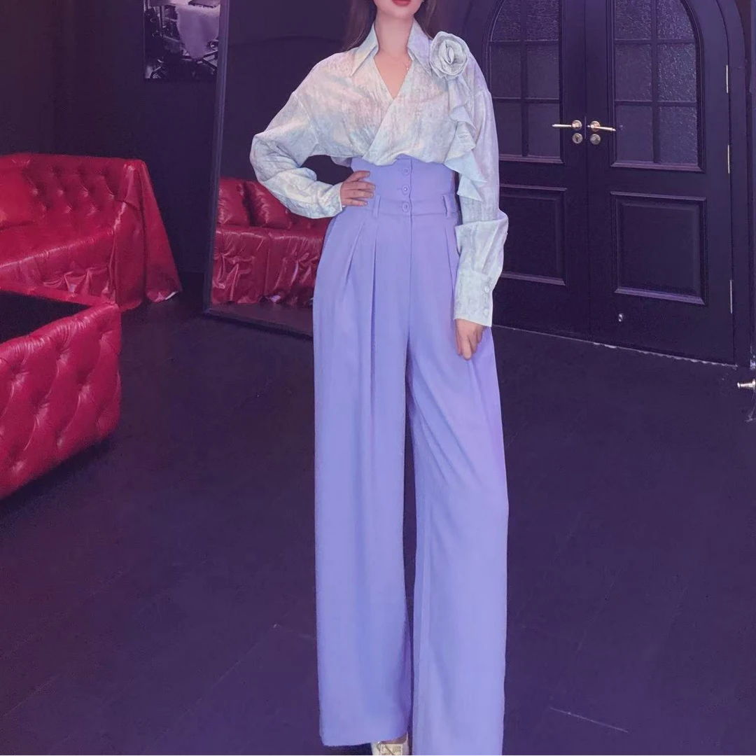 束腰风阔腿裤时尚裤