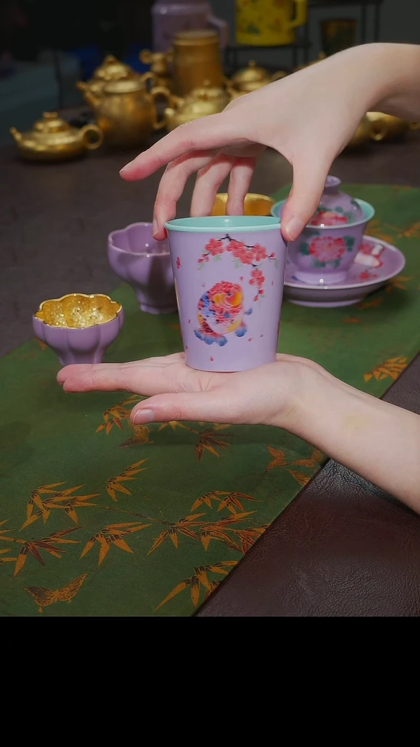 茶杯紫砂【宜景窑烟幕紫系列】可乐杯