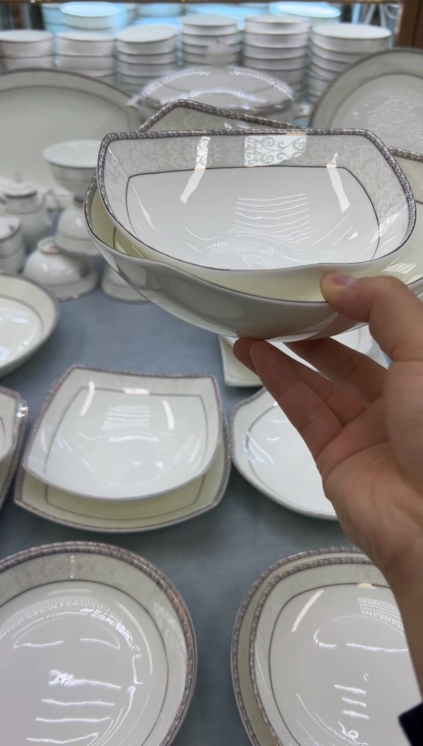 骨瓷玲珑8三角1个6三角1个