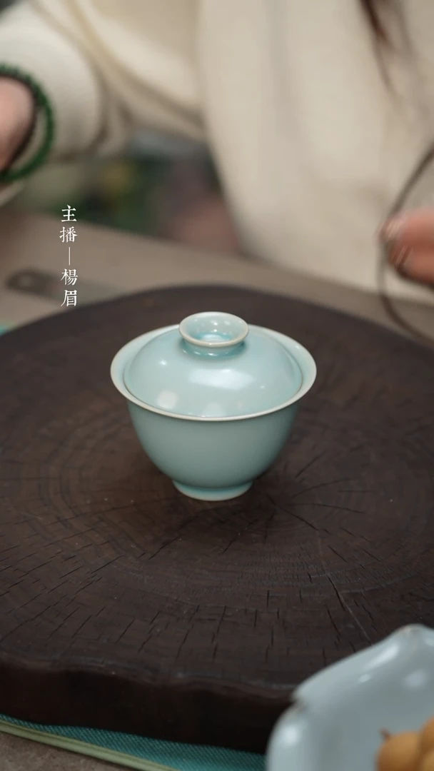 【闪购商品】观月两才盖碗-汝瓷张海英-眉