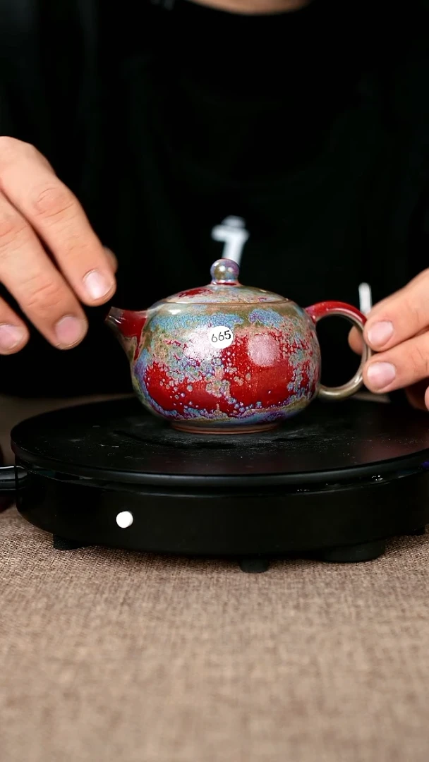 其他瓷665#李朝斐一级品原矿钧瓷西施壶