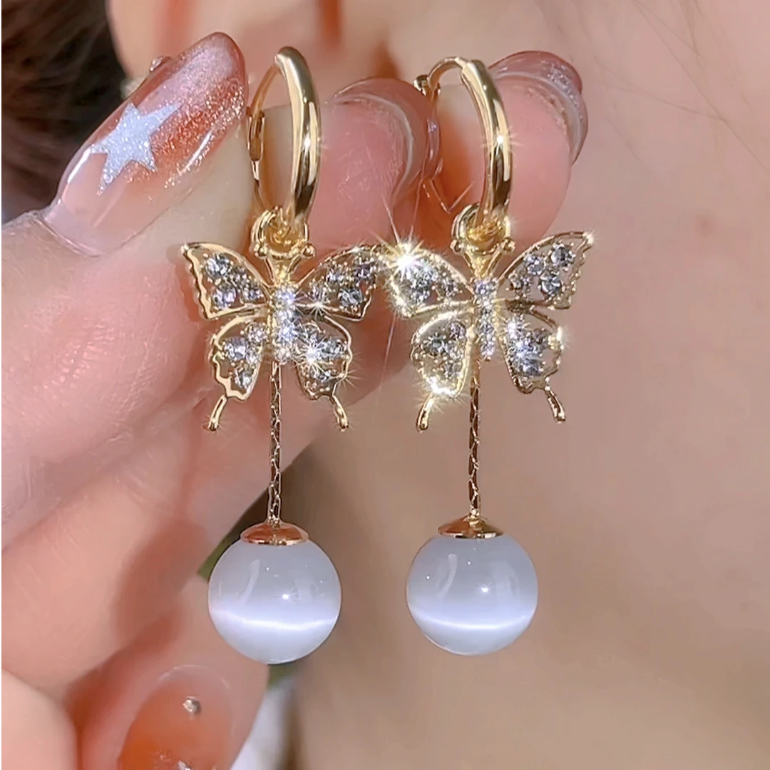 【925银针耳饰】 【47号】蝶恋花语 百搭新款气质多戴女士耳环