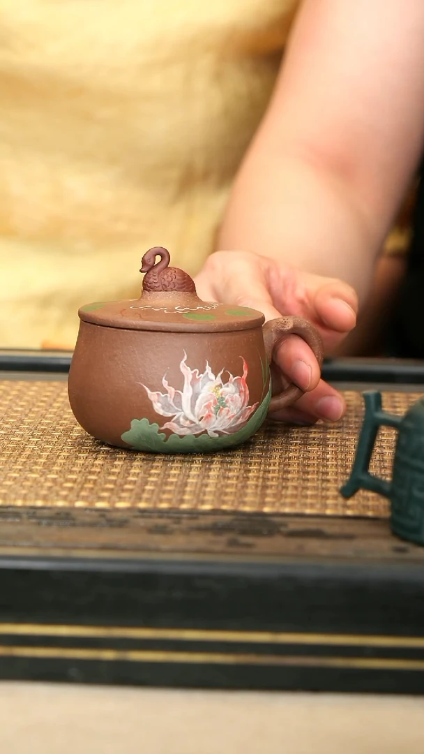茶壶紫砂ZCY25《荷趣盖杯》桂花砂