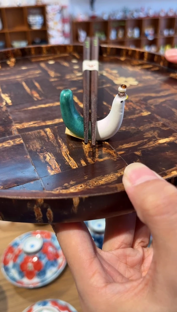 瓷孤品筷置 设计师款（脑袋棕色）