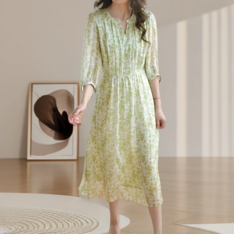 【924连衣裙】薇乐连衣裙碎花时尚夏季复古印花