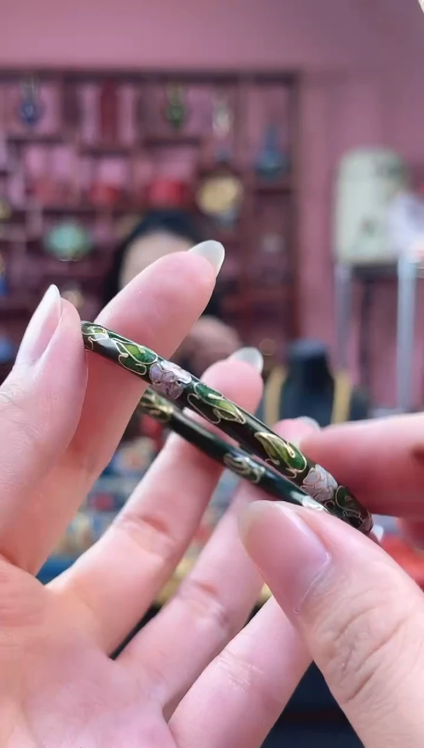 非遗 景泰蓝手镯 墨绿色开口54-59 0.4