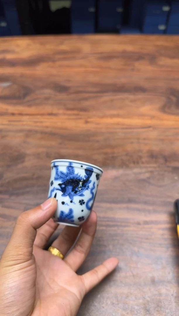 ?****?志纯窑 渔乐图闻香杯
