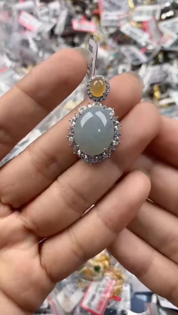 银S925镶嵌戒指翡翠111-----7