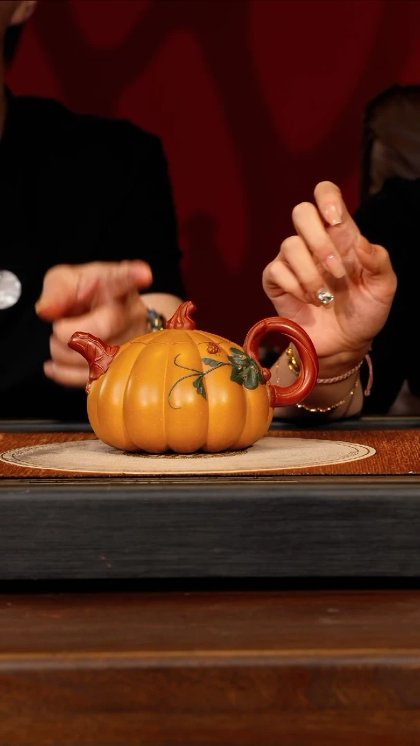 茶壶紫砂宜兴紫砂BYM 三色 南瓜壶