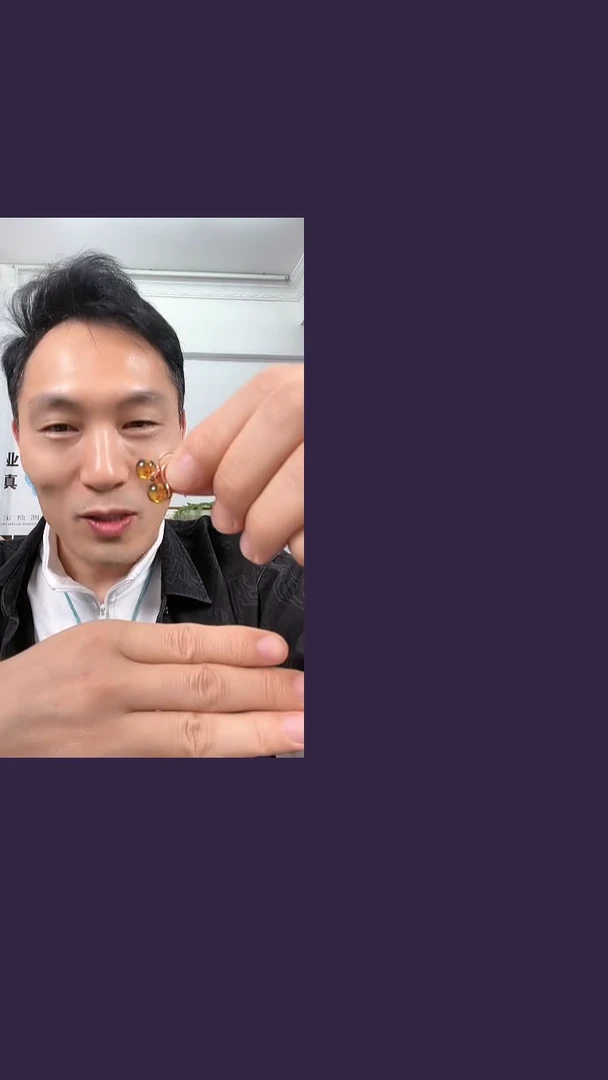 【闪购商品】琥珀耳饰银S925镶嵌耳钩