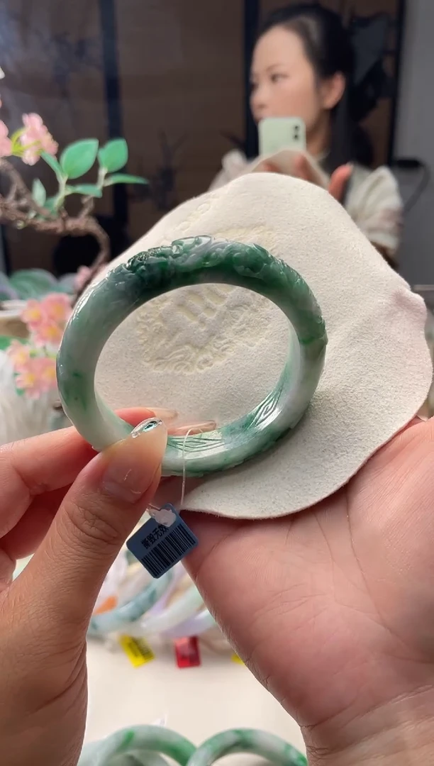 未镶嵌手镯翡翠桃*子3  翡翠手镯 54