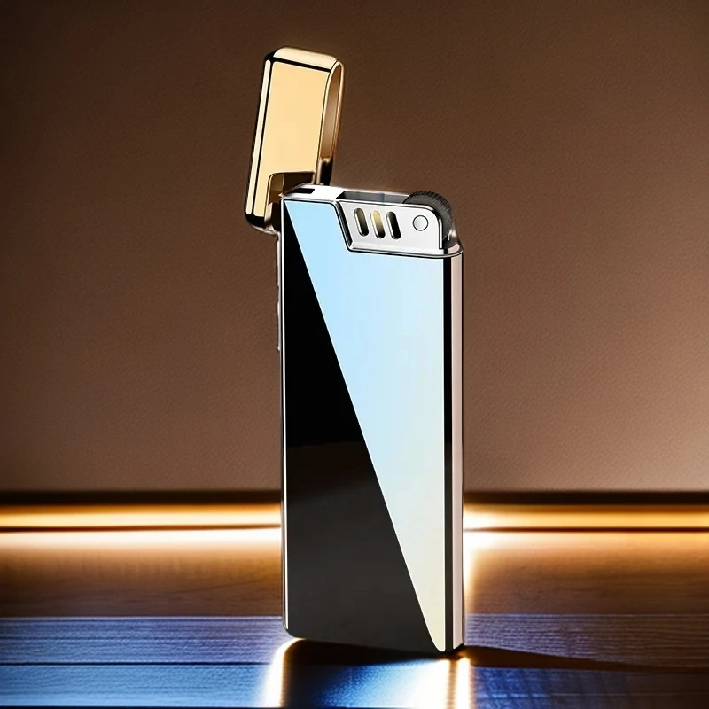 新款高级纤薄超薄拉丝砂轮明火气体打火机商务礼品家用男士创意