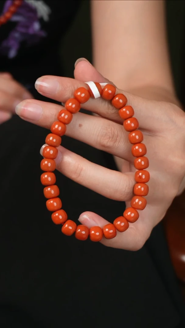 手链未镶嵌南红玛瑙柿子老型单圈8M