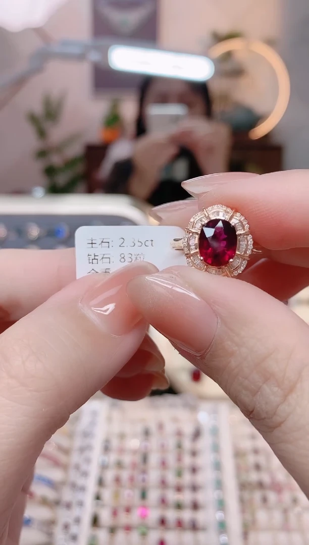 【闪购商品】碧玺18K金戒指18K金镶嵌1