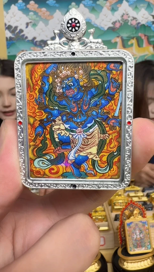 吊坠大黑-热贡纯手绘