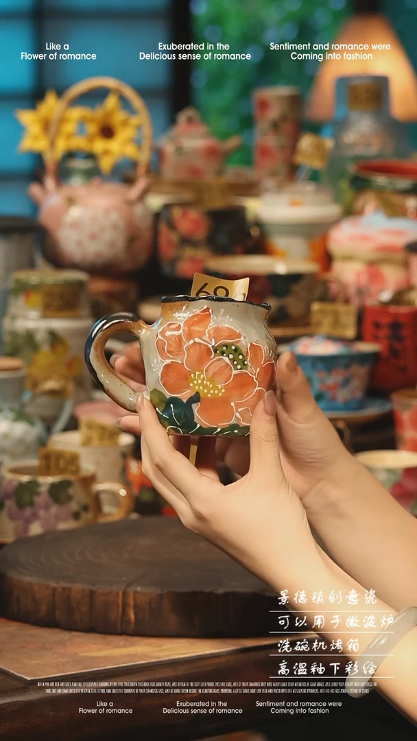 陶瓷景德镇高温釉下彩手工手绘款式