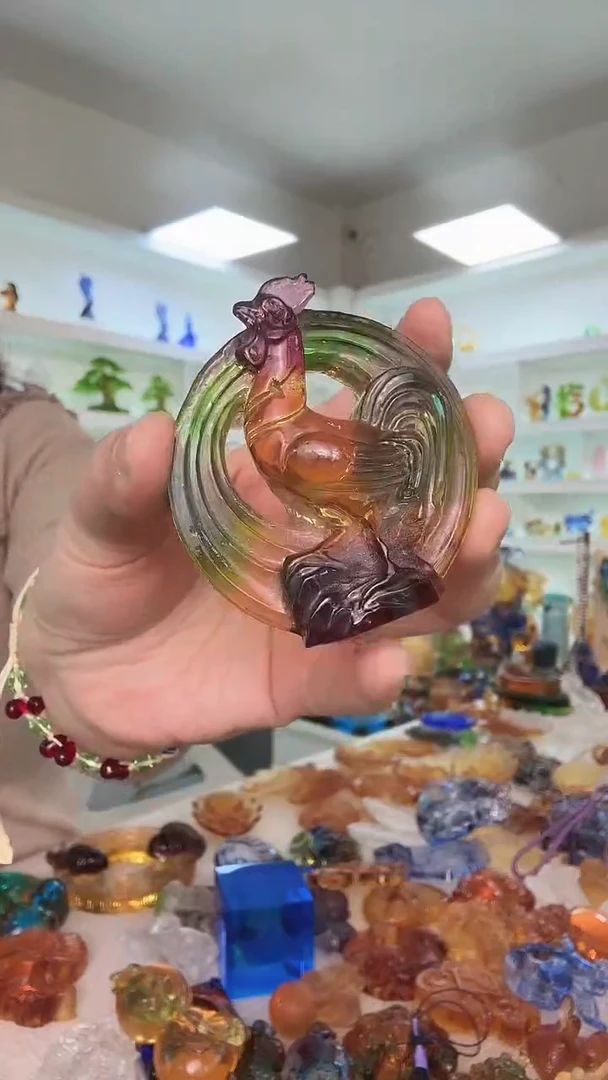手工艺品琉璃大公鸡