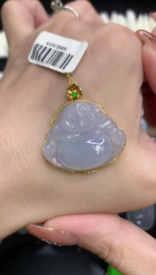 吊坠(不含链)18K金镶嵌翡翠111