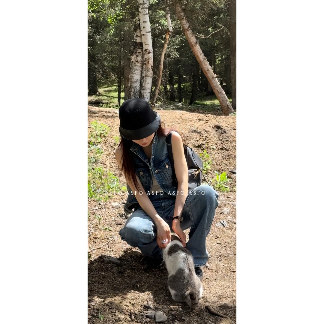 【AS帅气牛仔】25新复古褪色水洗休闲立领酷帅牛仔马甲AS25XMJ00248