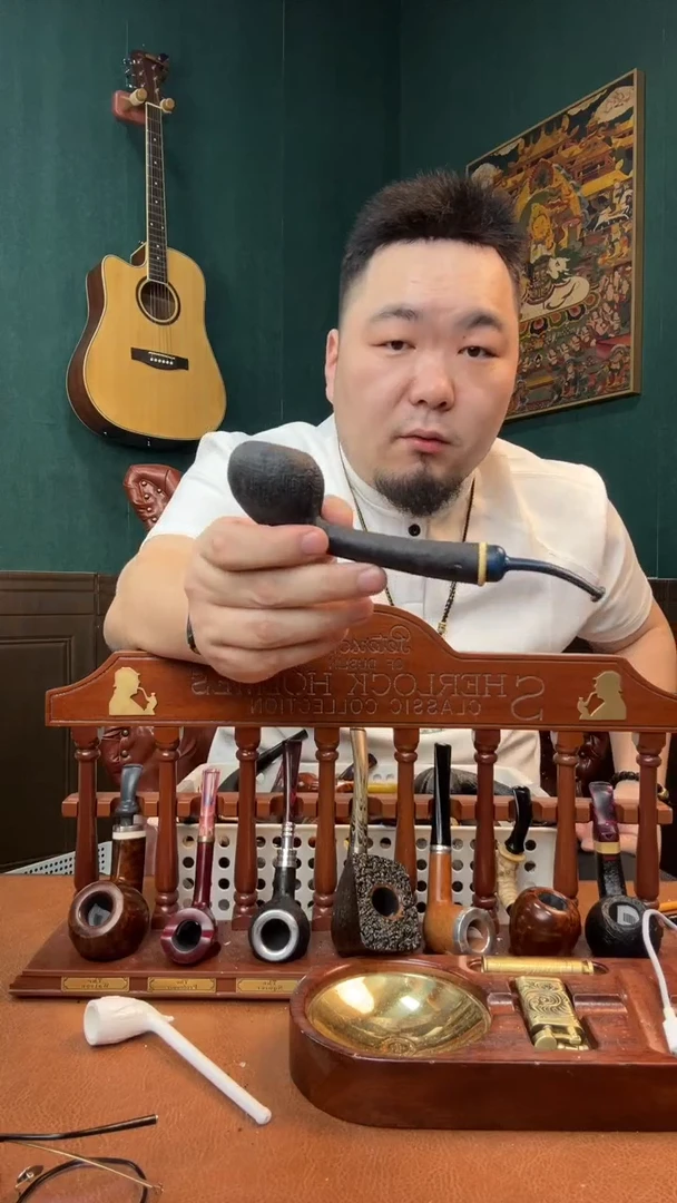 石楠木木雕款暗****)意大利进口石楠木烟斗