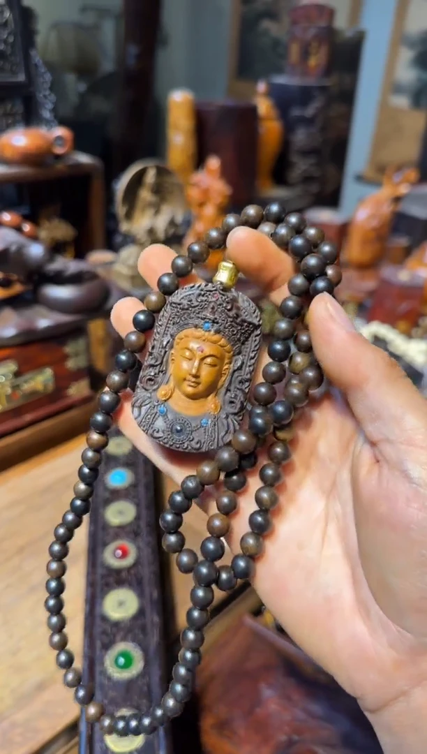 木cx佛头脖挂 带盒子