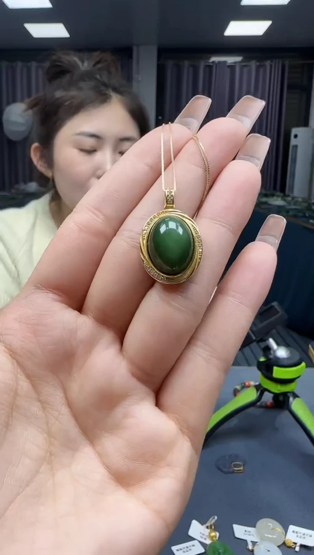 【闪购商品】和田玉挂件银S925镶嵌不含链