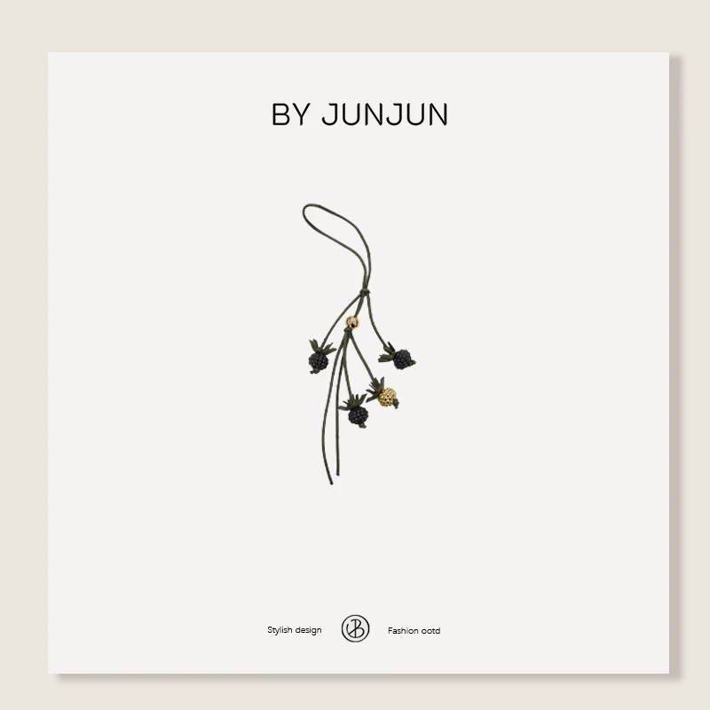 非金属皮质项链 珺珺定制羊皮树脂莓果挂件C25X1415