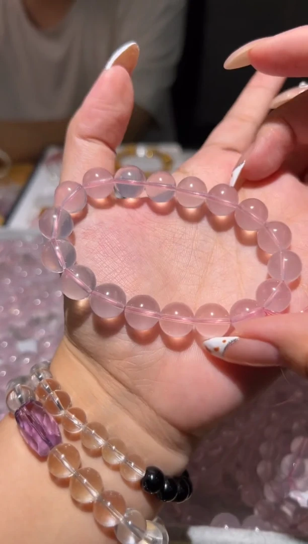 芙蓉石手链未镶嵌紫马粉11mm手串全净体