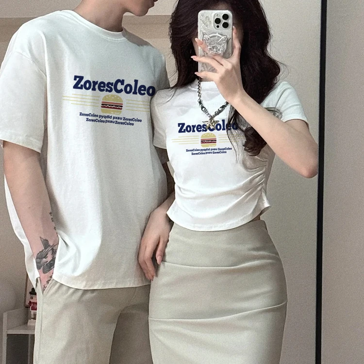 特别的情侣装T恤夏装新款潮流夏天一长一短款纯棉上衣短袖ins夏季