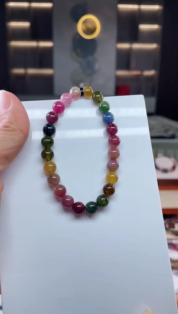 未镶嵌老矿碧玺单圈手串7mm+碧玺（多样性发一条）Q