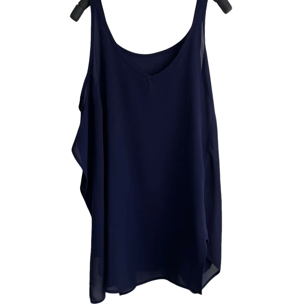 恬小霓（玲玲姐精选）1133/藏蓝/圆V领/薄款/不规则/小吊带休闲百搭