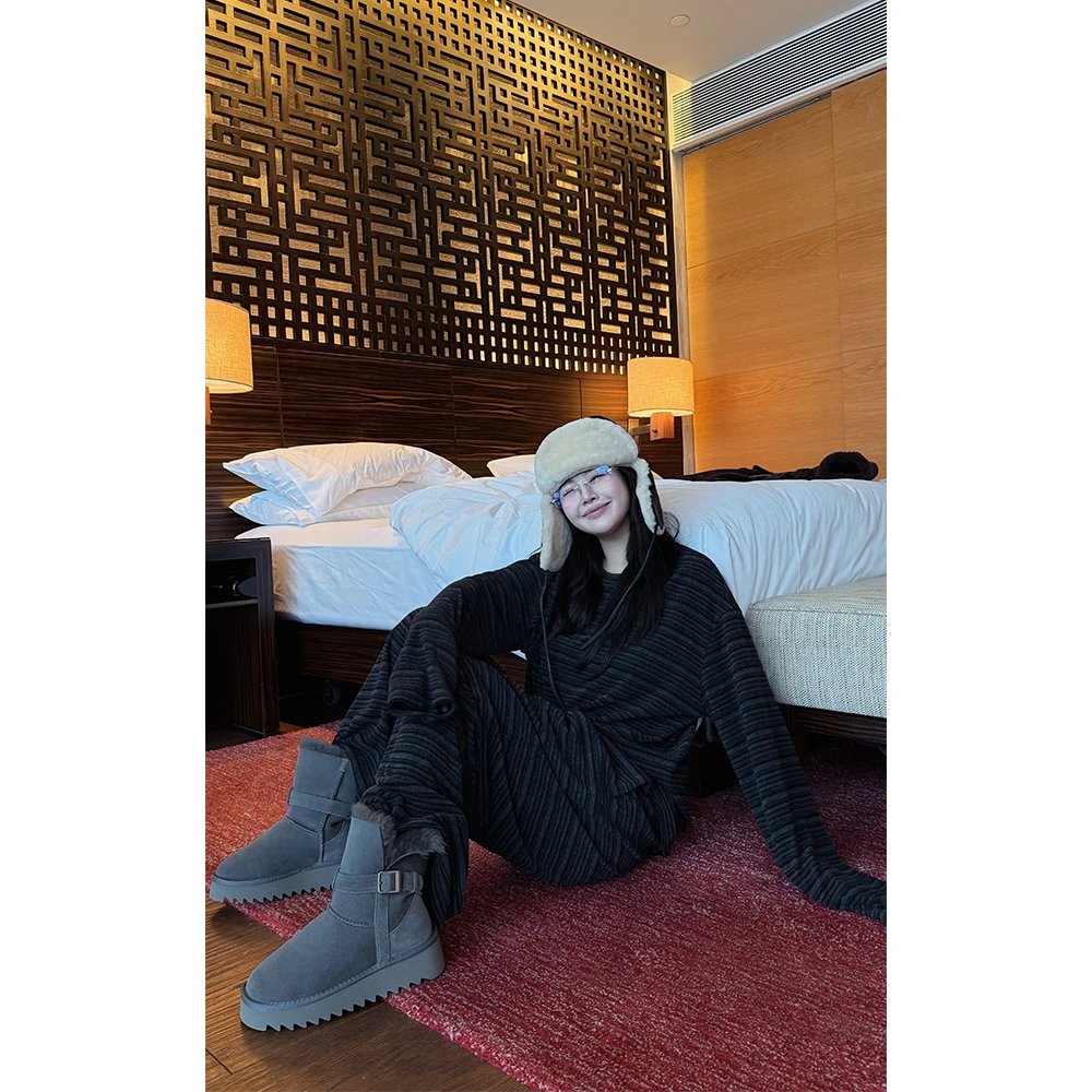 LA CALLA桑蚕丝绵羊毛松弛家居条纹上衣YY-WT7268