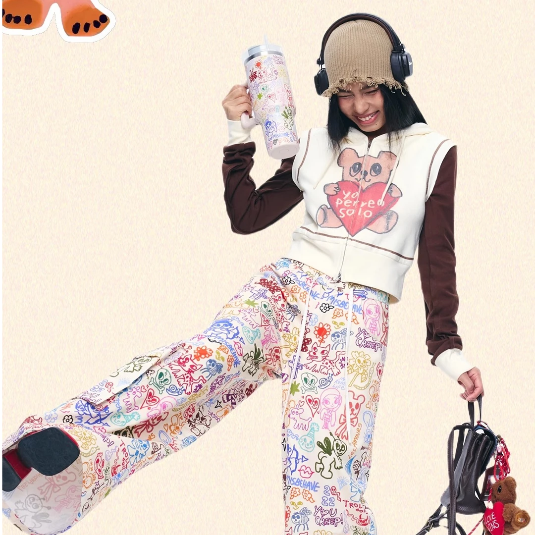 【自播】ISC MOF撞色袖子印花修身连帽卫衣外套开衫拉链短外套