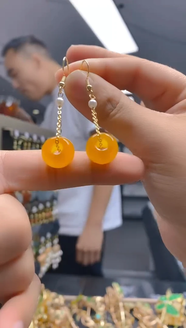 【闪购商品】玛瑙/玉髓耳饰合金8玛瑙饰品