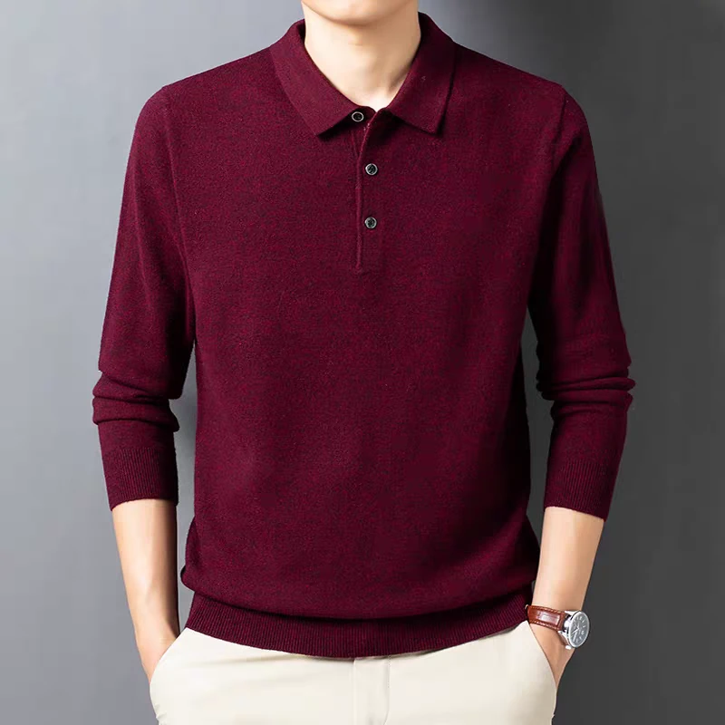 PQ【6066】男士新款翻领长袖毛衣