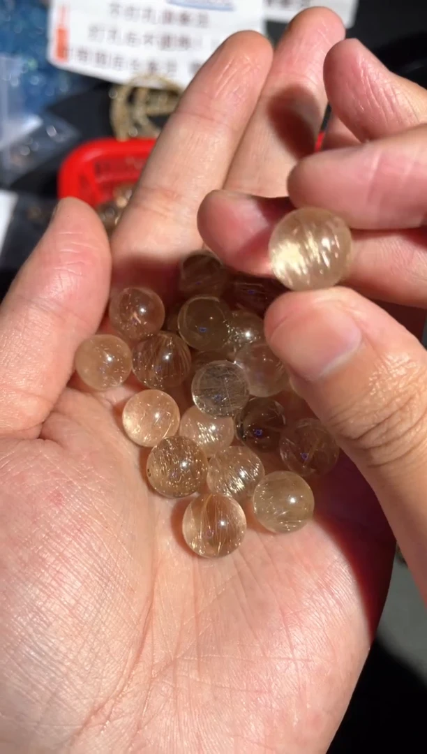 水晶珠宝半成品未镶嵌【T05】发晶单珠多样性随1颗