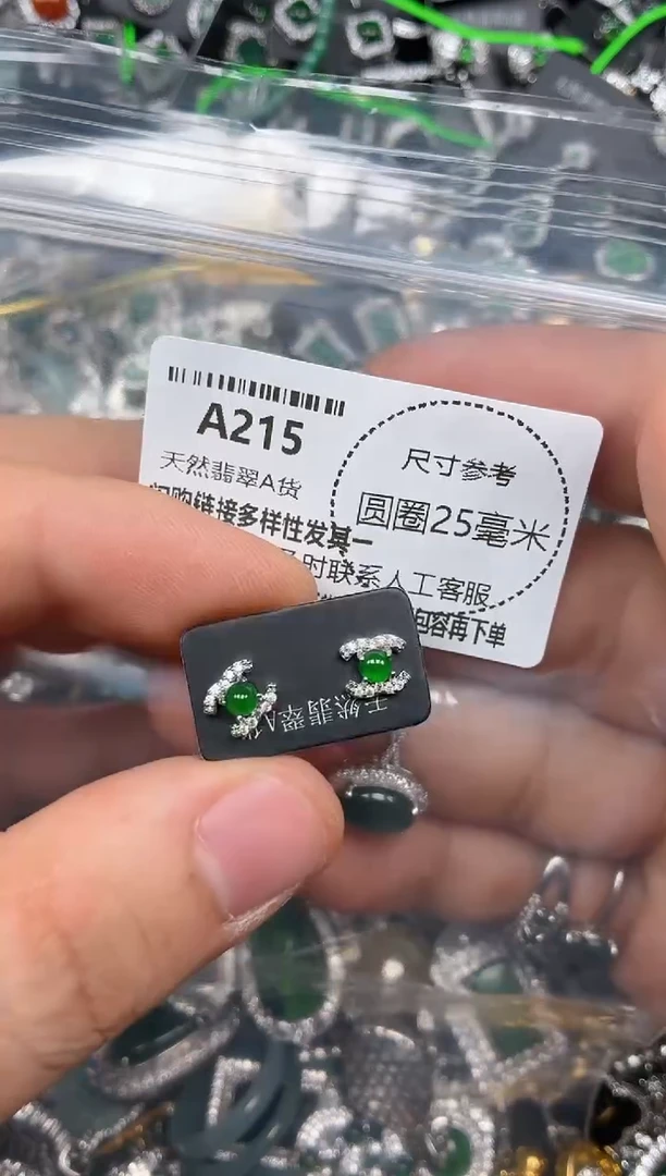 颈饰未镶嵌翡翠A215耳钉