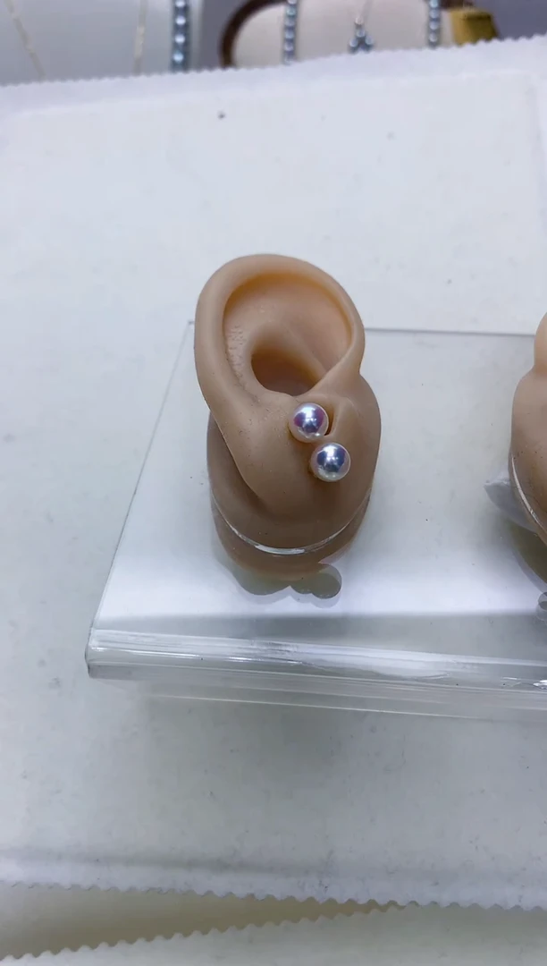 【闪购商品】海水珍珠饰品18K金镶嵌6-7素钉定制