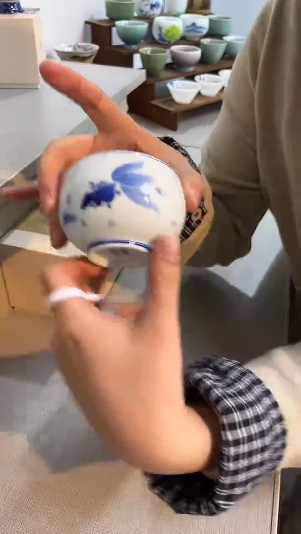 景德镇高温瓷金鱼禅定